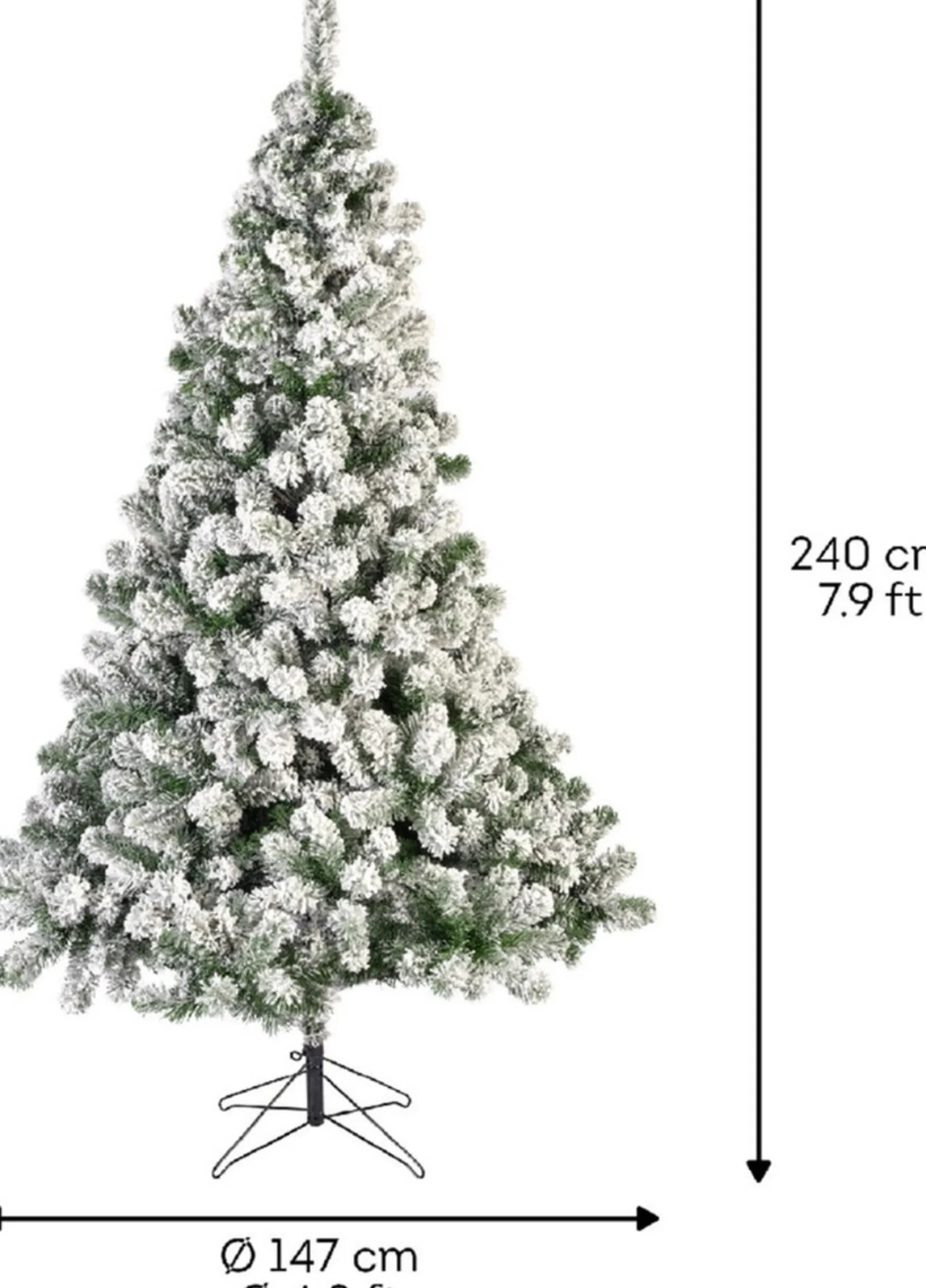 Everlands Kunstkerstbomen^Kunst Kerstboom Imperial Pine - 980 Tips - Met Sneeuw - 240 Cm