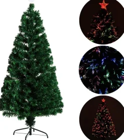 ChristmasGoodz Kunstkerstbomen^Kunstkerstboom Met Glasvezel Verlichting En Decoratie - Kerstboom - Kerst - Led - 120 Cm