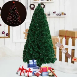 ChristmasGoodz Kunstkerstbomen^Kunstkerstboom Met Glasvezel Verlichting En Decoratie - Kerstboom - Kerst - Led - 120 Cm