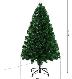 ChristmasGoodz Kunstkerstbomen^Kunstkerstboom Met Glasvezel Verlichting En Decoratie - Kerstboom - Kerst - Led - 120 Cm
