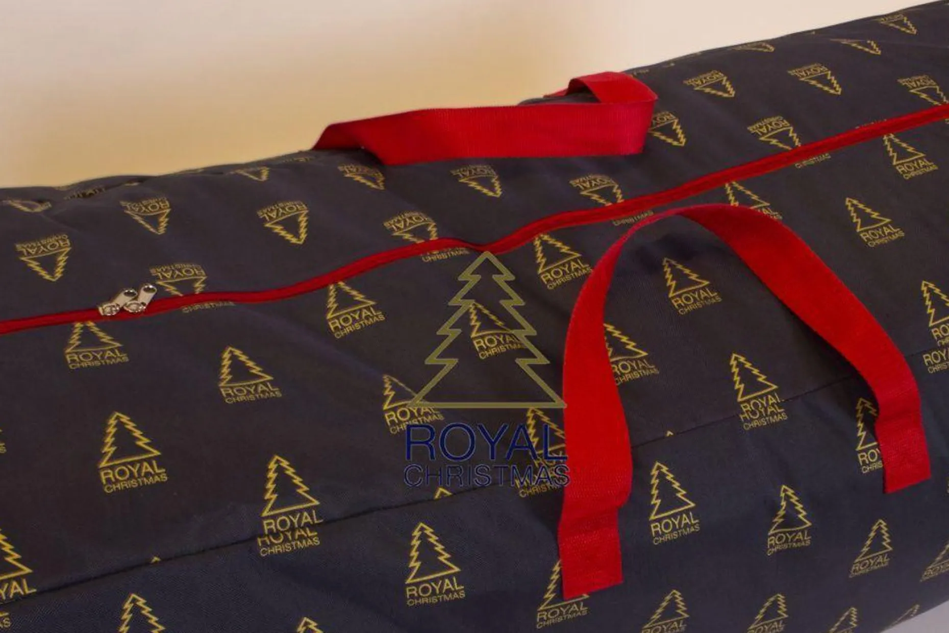 Royal Christmas Kerstspullen Opbergers^Kunstkerstboom Opbergtas Deluxe - Kleur Blauw - © - Lengte 120 Cm X Breedte 43 Cm - Met Handige Ritssluiting En Handvaten