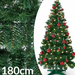 Casaria Kunstkerstbomen^Kunstkerstboom Pop-Up, 180 Cm, Met Decoratie En Verlichting