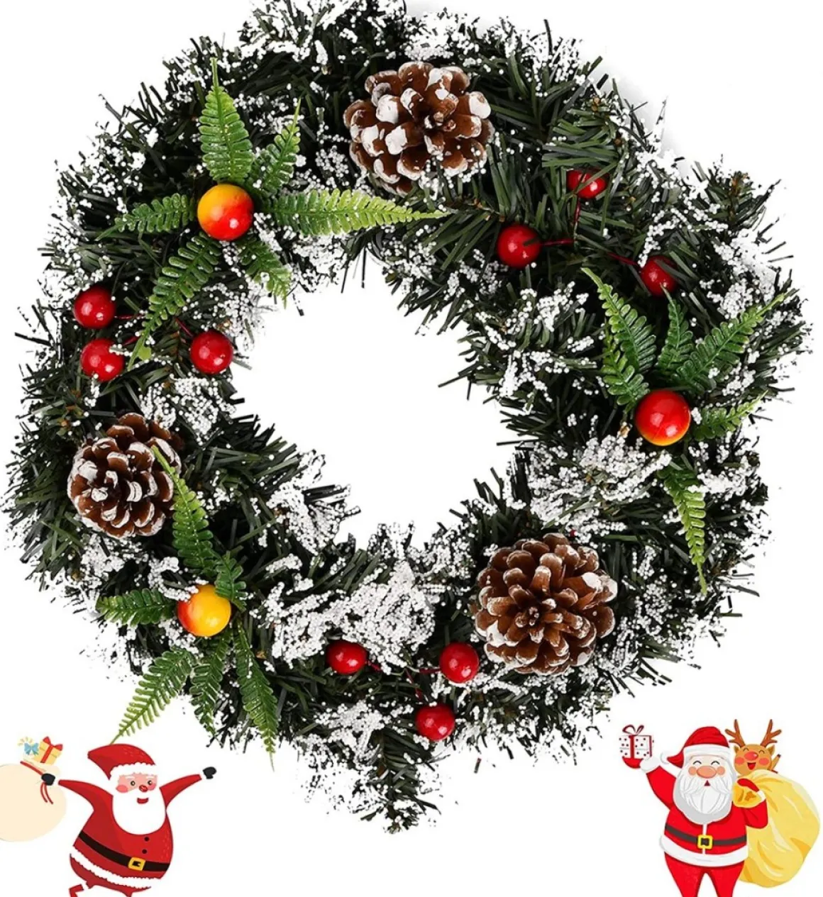 Selwo Kunstkerstkrans Voor De Voordeur, Kerstslinger, 30 Cm, Kerstkrans, Deurkrans, Bessenkrans, Kerstdecoratie Voor Deuren, Bomen, Muren En Ramen Sale
