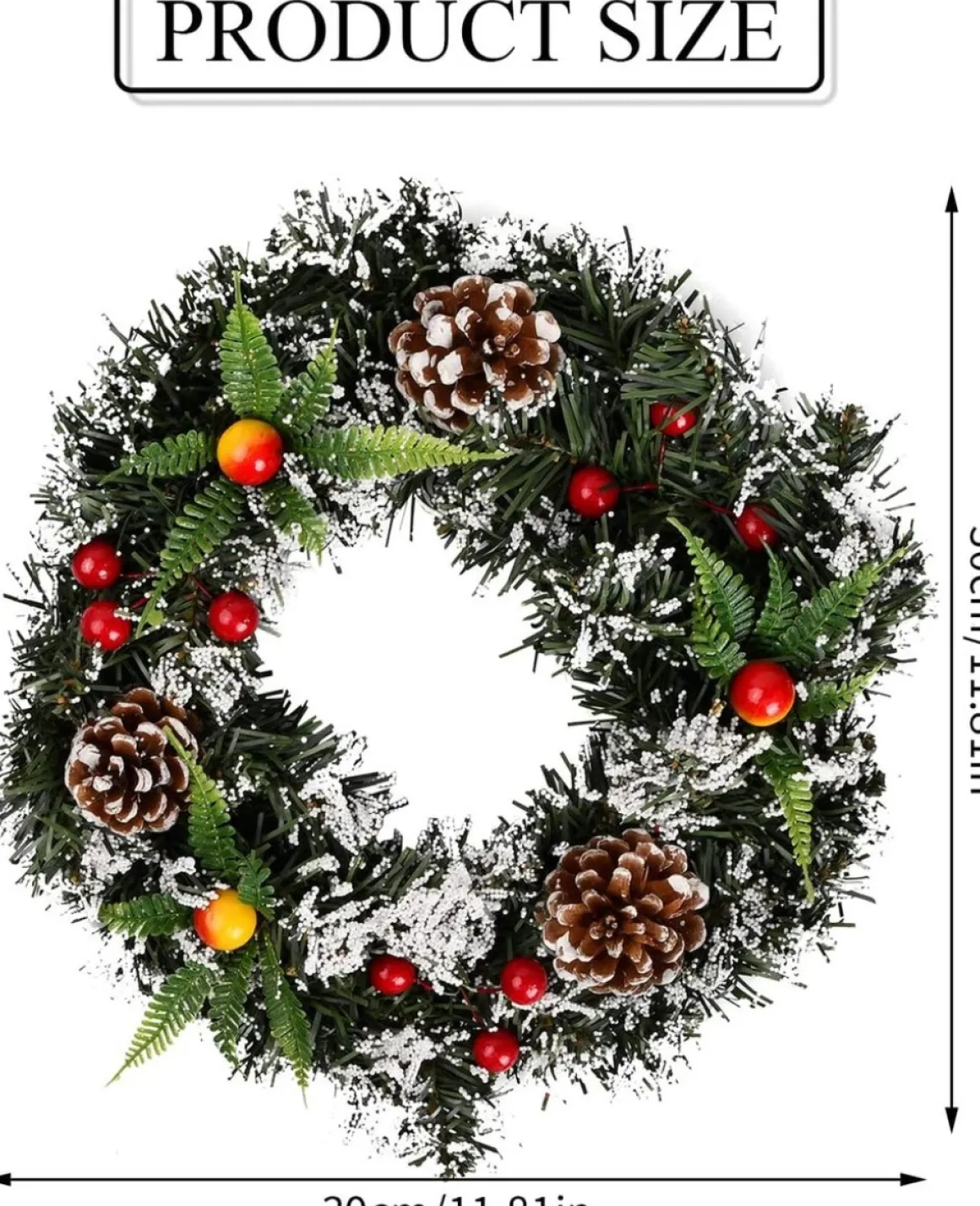 Selwo Kunstkerstkrans Voor De Voordeur, Kerstslinger, 30 Cm, Kerstkrans, Deurkrans, Bessenkrans, Kerstdecoratie Voor Deuren, Bomen, Muren En Ramen Sale