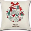 By Javy Kussenhoes Kerst - Kerstklok - Kussenhoes - Kerst - 45X45 Cm - Sierkussen - Polyester Best