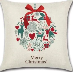 By Javy Kussenhoes Kerst - Kerstklok - Kussenhoes - Kerst - 45X45 Cm - Sierkussen - Polyester Best