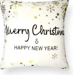 By Javy Kussenhoes Kerst - Merry Christmas Kleine Letters - Kussenhoes - Kerst - 45X45 Cm - Sierkussen - Polyester Discount