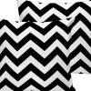 De Groen Home Kussenhoes 2 Stuks - Zwart Zigzag -Velvet- 45X45 - Fluweel Kussensloop - Aan Beide Zijden Bedrukt Wit / Zwart Hot