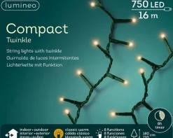 Lumineo Kerstlichtsnoeren^Led Compact Twinkle Buiten 1600Cm-750L Groen/Klassiek Warm 16 M