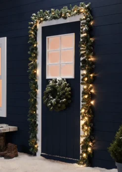 Merkloos Led Guirlande - Kerstslinger - 80 Warme Led Lampjes Geintegreerd - Met Timer - Lengte 500 Cm - Dennenslinger - Voor Buiten Of Binnen - Kerstverlichting - Werkt Op Netstroom Fashion