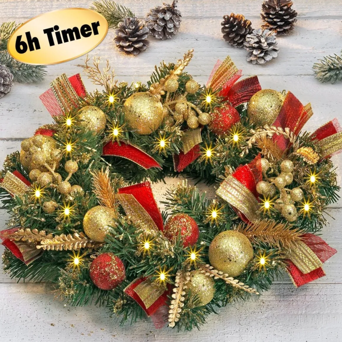 Merkloos Led Kerstkrans Met Timer Shop