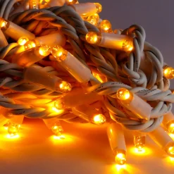 Solistech Kerstlichtsnoeren^Led Kerstverlichting Eter Koppelbaar - 50 Lichtpuntjes - Ip65 Waterdicht - Extra Warm Wit 2200K - Hoogwaardige Rubberen Kabel - Energiezuinig 3W - Incl. Stekker 5 M