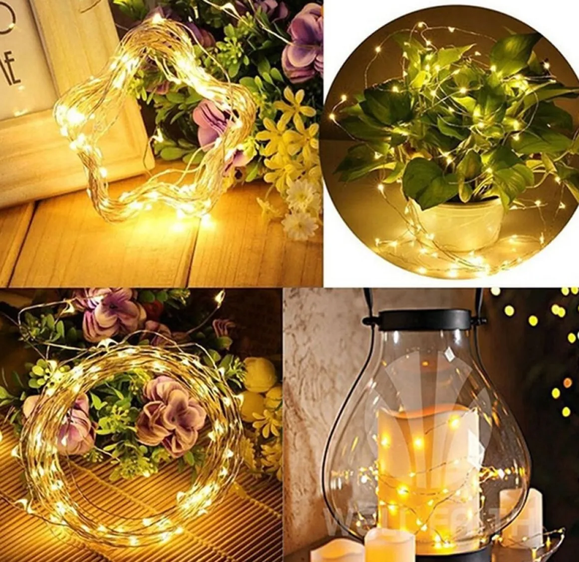 Wondersathome Led Lampjes - Kerstlampjes - Kerstverlichting - 20 Warm Wit Lampjes - 2 Meter - Inclusief Batterijen - Lichtsnoer - Sfeerverlichting - Draadverlichting - Best Sale