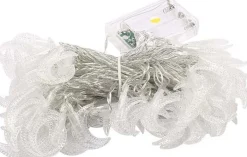 Brill-ligfut Kerstlichtsnoeren^Led Lampjes Slinger - Maantjes - 6 Meter - 40 Lichtjes - Werkt Op Batterijen - Knipperfunctie - Slaapkamer - Kerstverlichting