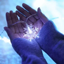 Brill-ligfut Kerstlichtsnoeren^Led Lampjes Slinger - Sneeuwvlokken - 6 Meter - 40 Lichtjes - Wit Licht - Kerst - Winter - Lichtsnoer Op Batterij