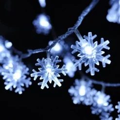 Brill-ligfut Kerstlichtsnoeren^Led Lampjes Slinger - Sneeuwvlokken - 6 Meter - 40 Lichtjes - Wit Licht - Kerst - Winter - Lichtsnoer Op Batterij