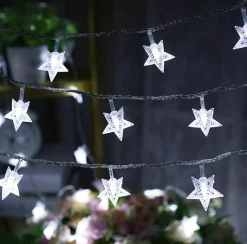 Brill-ligfut Kerstlichtsnoeren^Led Lampjes Slinger - Sterretjes - 3 Meter - 20 Lichtjes - Cold White - Lichtsnoer - Batterij - Slaapkamer - Kerst