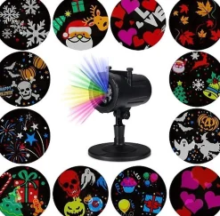 Merkloos Kerstlasers^Led Laser Licht Projector | 72 Motieven | Kerst Verlichting | Verschillende Thema's | Voor Buiten & Binnen |
