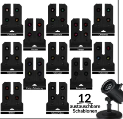 Merkloos Kerstlasers^Led Laser Licht Projector | 72 Motieven | Kerst Verlichting | Verschillende Thema's | Voor Buiten & Binnen |