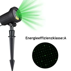 Deuba® Kerstlasers^Led Laser, Projector, Laserlichtprojector, Groen Licht, Voor Binnen En Buiten