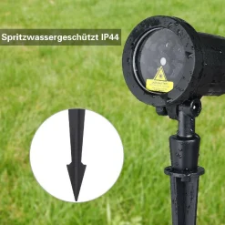 Deuba® Kerstlasers^Led Laser, Projector, Laserlichtprojector, Groen Licht, Voor Binnen En Buiten