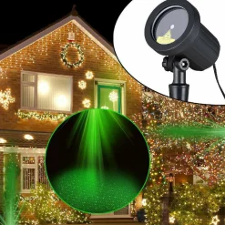 Deuba® Kerstlasers^Led Laser, Projector, Laserlichtprojector, Groen Licht, Voor Binnen En Buiten