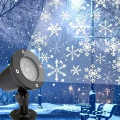 ABC-Led Kerstlasers^Led Lichteffect Projector - Sneeuwvlokken - Outdoor Ip44