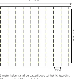 ‘Merkloos’’ Lichtgordijnen^Led Lichtgordijn Sfeerverlichting - Incl. Batterijen, Afstandsbediening En Spijkertjes - 3X3 Meter - Warm Wit - Sfeerverlichting Voor Binnen En Buiten - 300 Leds