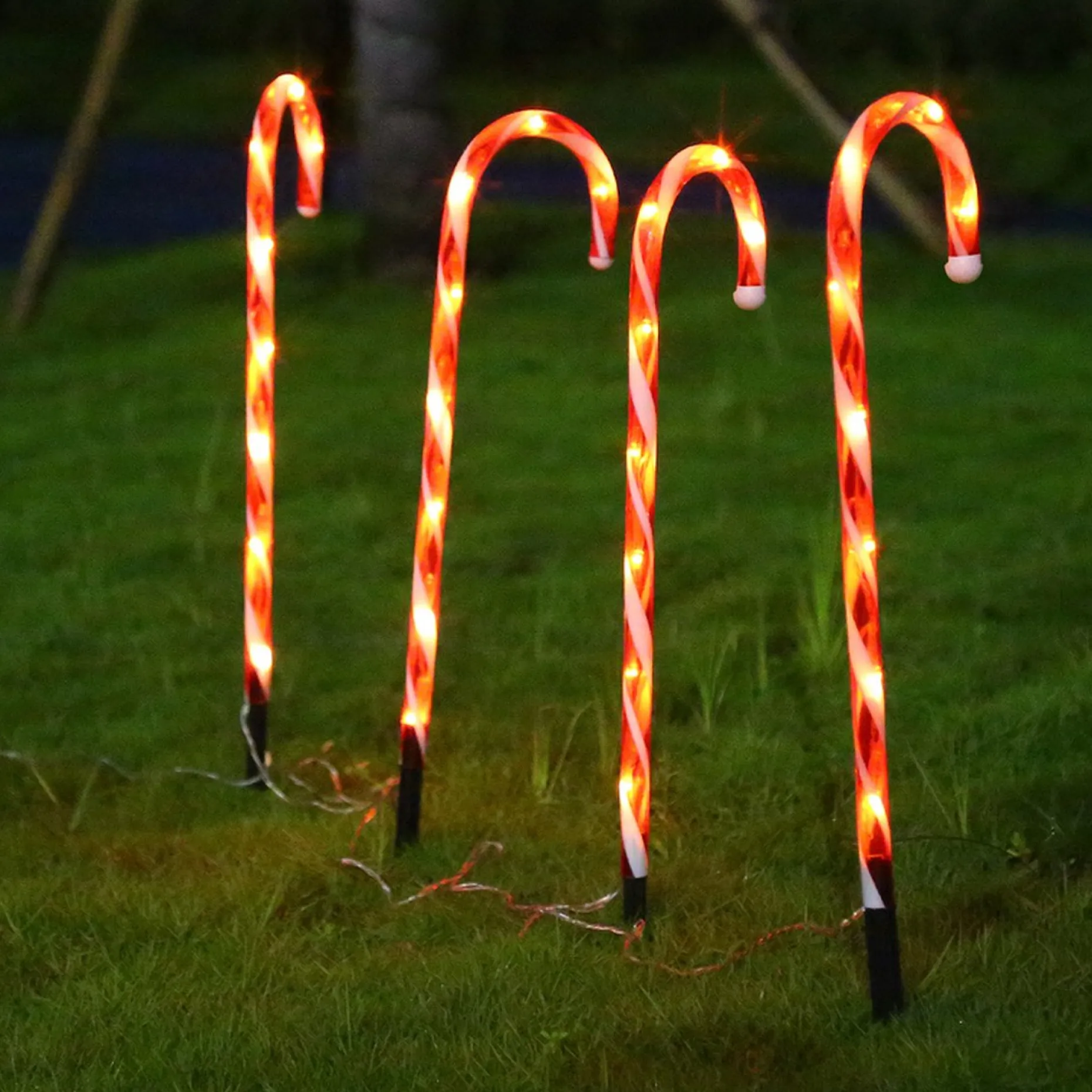 Alizendeh Verlichte Kerstfiguren^Led Licht Ketting Buiten Zuurstok Touw Licht Kerstverlichting