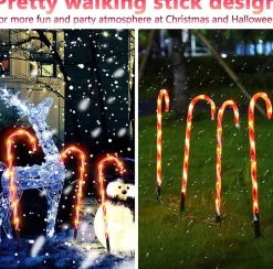 Alizendeh Verlichte Kerstfiguren^Led Licht Ketting Buiten Zuurstok Touw Licht Kerstverlichting