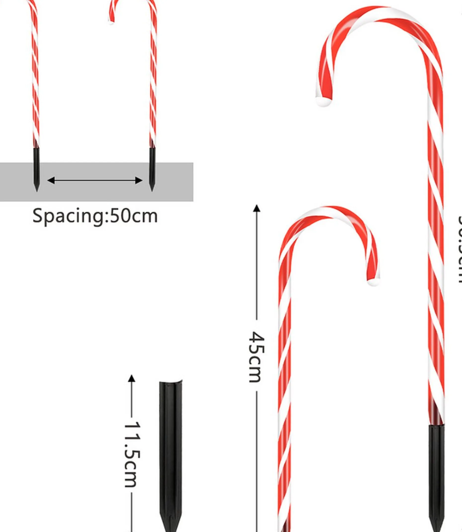 Alizendeh Verlichte Kerstfiguren^Led Licht Ketting Buiten Zuurstok Touw Licht Kerstverlichting