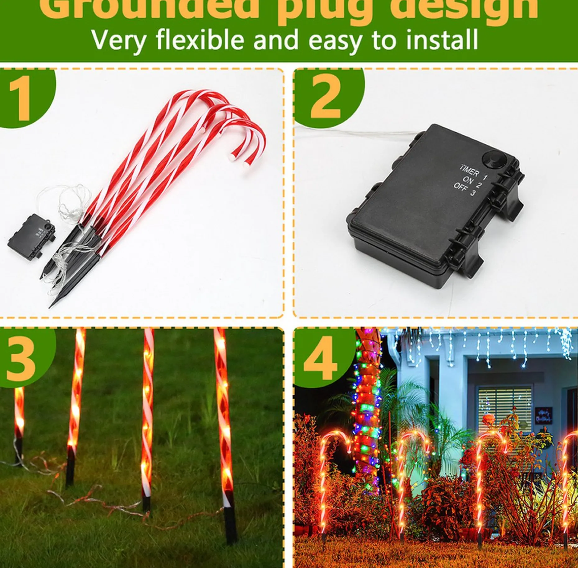 Alizendeh Verlichte Kerstfiguren^Led Licht Ketting Buiten Zuurstok Touw Licht Kerstverlichting