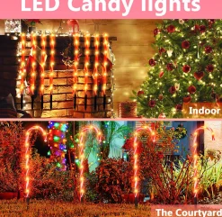 Alizendeh Verlichte Kerstfiguren^Led Licht Ketting Buiten Zuurstok Touw Licht Kerstverlichting