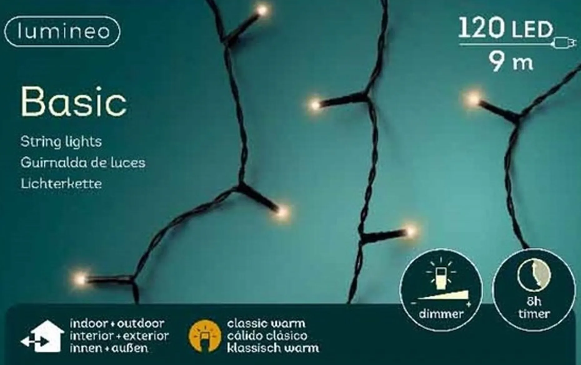 Lumineo Kerstlichtsnoeren^Led-Verlichting Basic Lights Buiten 120L 900 Cm