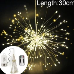 Telestore Verlichte Kerstfiguren^Led Verlichting Op Batterij - Lampjes - Fireworks Led Lights - Sfeerverlichting - Feestverlichting Vuurwerkverlichting Op Battterij - 30 Cm - Met Afstandbediening