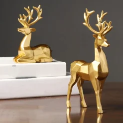 Levabe - Nordic Kerst Rendier Beeldjes - Herten - Woonkamerdecoratie - Goud - Decoratie - Gouden Decoratie - Set Outlet