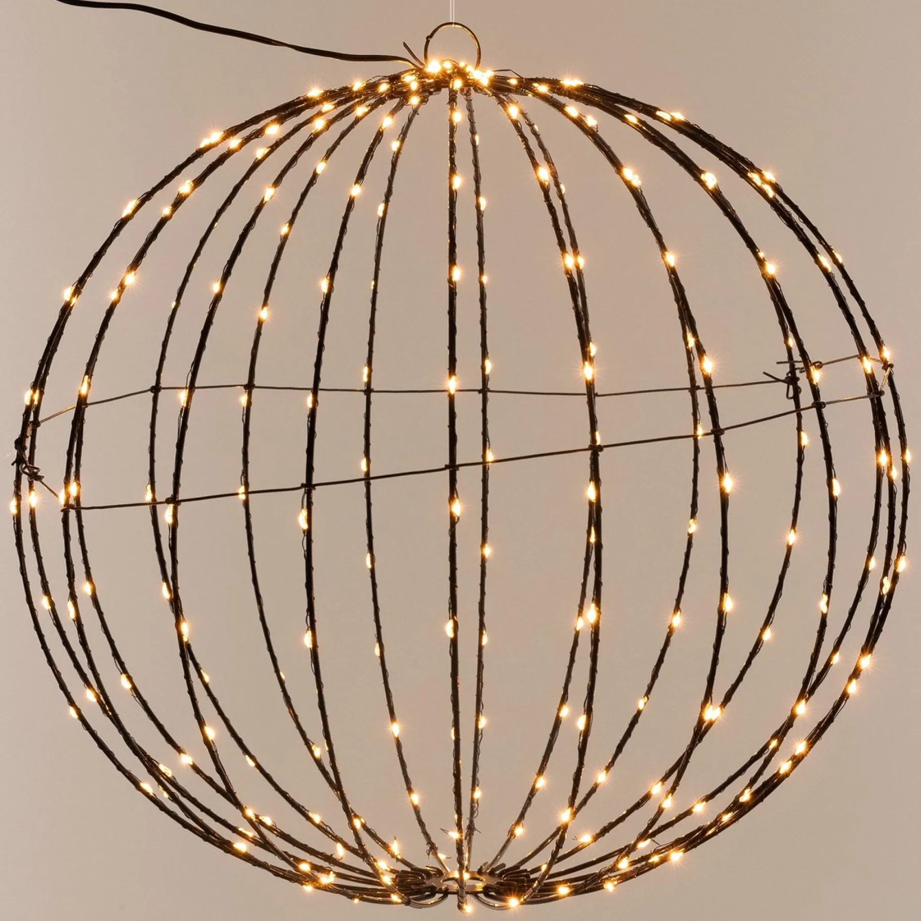 Merkloos Verlichte Kerstfiguren^Lichtbol Van Metaal Met Timer Warm Licht 40 Cm - Kerstversiering