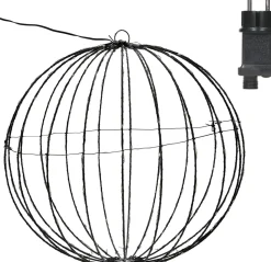 Merkloos Verlichte Kerstfiguren^Lichtbol Van Metaal Met Timer Warm Licht 40 Cm - Kerstversiering