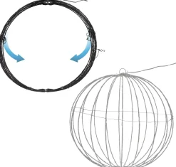 Merkloos Verlichte Kerstfiguren^Lichtbol Van Metaal Met Timer Warm Licht 40 Cm - Kerstversiering