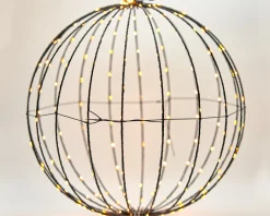 Merkloos Verlichte Kerstfiguren^Lichtbol Van Metaal Met Timer Warm Licht 40 Cm - Kerstversiering