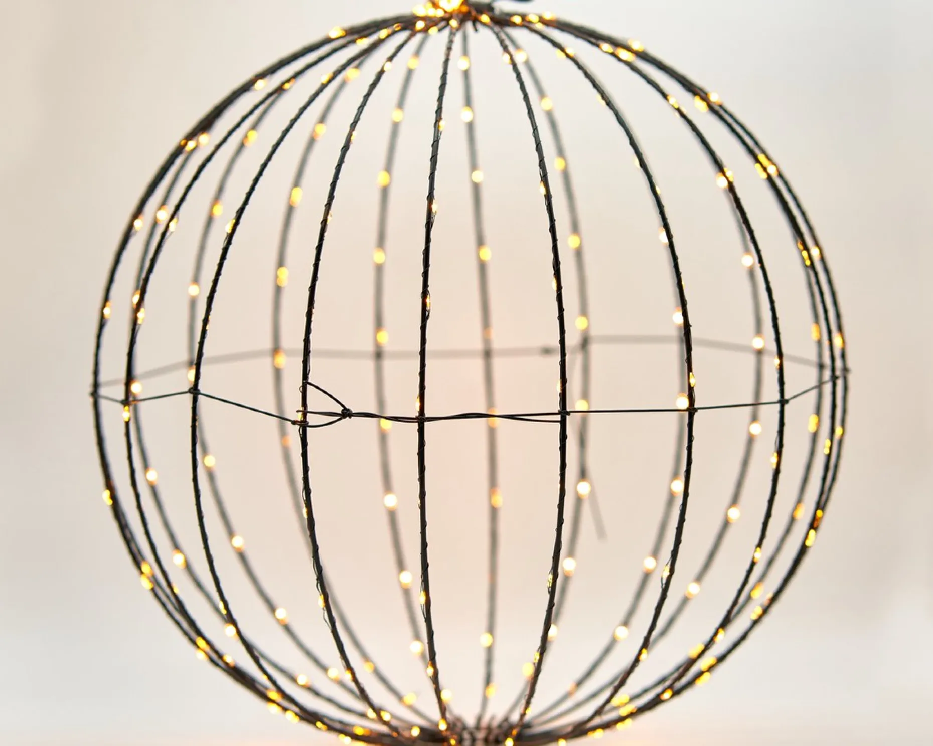 Merkloos Verlichte Kerstfiguren^Lichtbol Van Metaal Met Timer Warm Licht 40 Cm - Kerstversiering