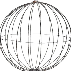 Merkloos Verlichte Kerstfiguren^Lichtbol Van Metaal Met Timer Warm Licht 40 Cm - Kerstversiering