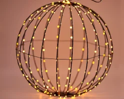 Merkloos Verlichte Kerstfiguren^Lichtbol Van Metaal Met Timer Warm Licht 40 Cm - Kerstversiering
