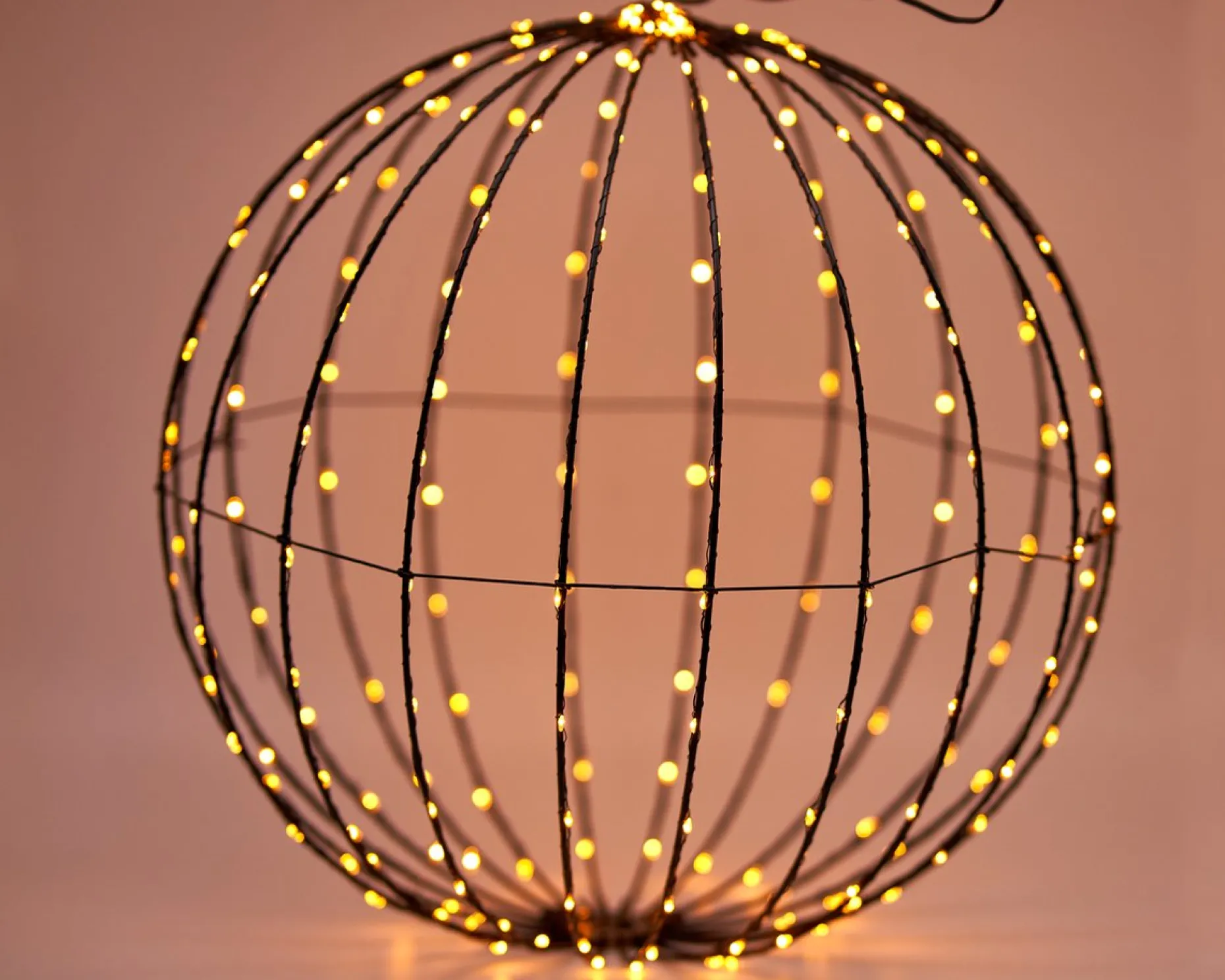 Merkloos Verlichte Kerstfiguren^Lichtbol Van Metaal Met Timer Warm Licht 40 Cm - Kerstversiering