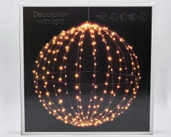 Merkloos Verlichte Kerstfiguren^Lichtbol Van Metaal Met Timer Warm Licht 40 Cm - Kerstversiering