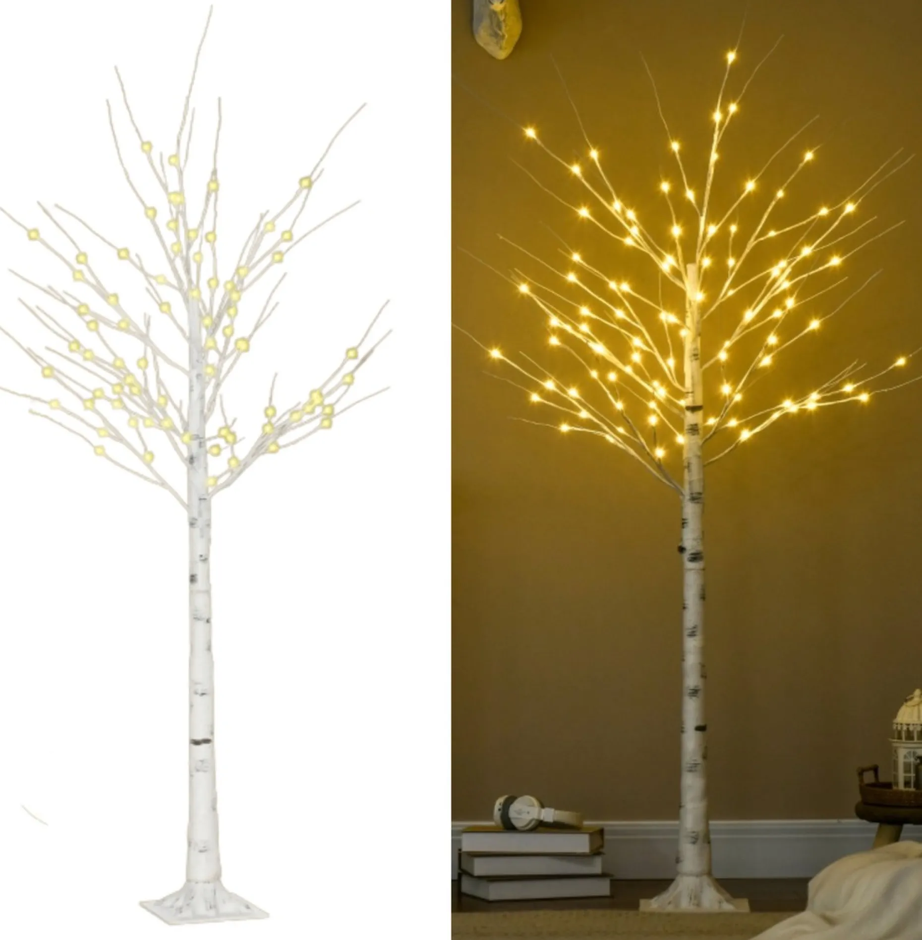 Zenzee Kunstkerstbomen^Lichtboom - Lichttakken - Led Boom - Kerstverlichting - Lichttak - Kerstversiering - Kerst - 180 Cm - 96 Led's - Warmwit