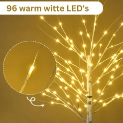 Zenzee Kunstkerstbomen^Lichtboom - Lichttakken - Led Boom - Kerstverlichting - Lichttak - Kerstversiering - Kerst - 180 Cm - 96 Led's - Warmwit