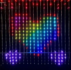 Lichtendirect Lichtgordijnen^-Smart-Lichtslinger-400 Rgb Leds- 2X2M- App-Sfeerverlichting-Decoratie-Kerstverlichting-Tuinverlichting-Bruiloft-Festival-Lichtsnoer-Prikkabel