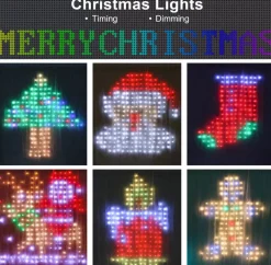 Lichtendirect Lichtgordijnen^-Smart-Lichtslinger-400 Rgb Leds- 2X2M- App-Sfeerverlichting-Decoratie-Kerstverlichting-Tuinverlichting-Bruiloft-Festival-Lichtsnoer-Prikkabel