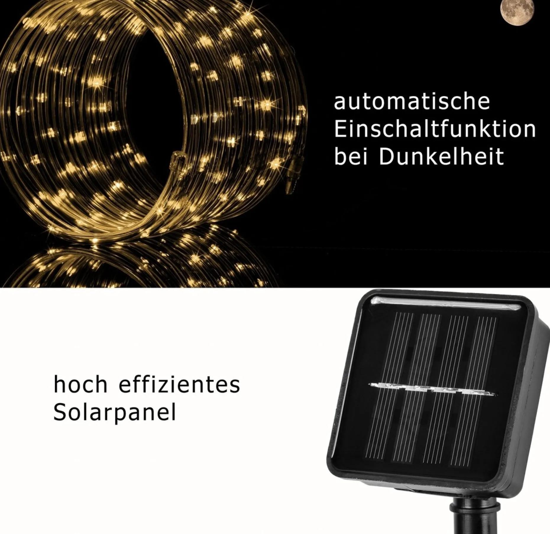 Trend24 Lichtslangen^Lichtslang Buiten - Kerstverlichting Buiten - Kerstverlichting Binnen - Kerstversiering - Lichtsnoer - Slangverlichting - Voor Binnen En Buiten - Solar - Op Zonne Energie - 10 M - Koud Wit